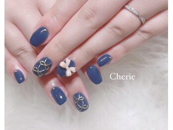 シェリエ(Cherie)/リボンネイル/ネイビー