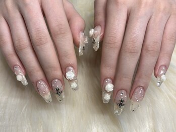 薔薇ネイル¥10300.