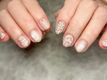 ブリスフルハピネス(Blissful happiness)/ツイードとマグネットネイル