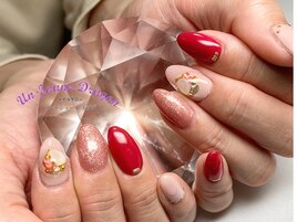 【自爪ネイル】暖色ネイル