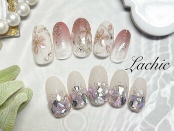 ラシック(Lachic)の写真/短い爪でお悩みの方に◎イベントに合わせて指先を華やかに♪定額デザインA¥6140～,B¥7090～＋長さだし料金