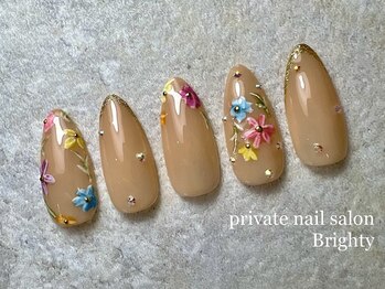 プライベートブライティ(Brighty)/春フラワーネイル