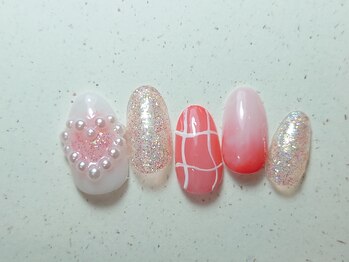 ネイルプラータ(Nail Plata)/パールハートネイル　【7980】