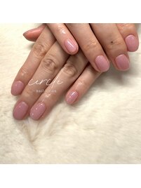 ワンカラーにパールがけ☆