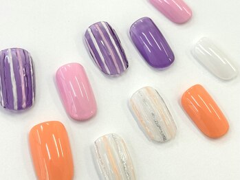 ネイルサロン クイール 小山店(NAIL SALON QUILL)/ワンカラー×ストライプアート