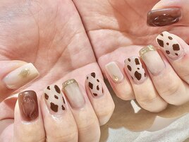 牛柄ニュアンスネイル★