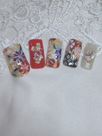 着物柄　ネイルアートNO.4