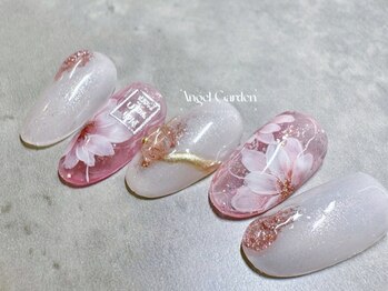 エンジェルガーデン 青山店(Angelgarden)の写真/【韓国ワンホンネイル/繊細なフラワーデザイン◎】豊富なネイルデザインで気分を上げて、特別な日を演出★