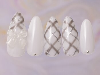 ジェミーネイル シンジュク(Jemiy nail shinjuku)/チェックリボンワンホン
