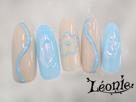 うねうねアート×フラワーネイル