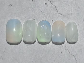 ふんわりネオンタイダイネイル