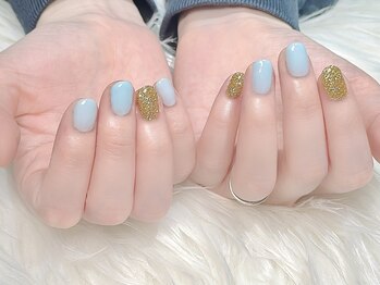 ヒールネイル(heal nail)/blue×gold~