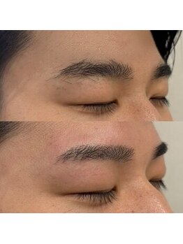 メンズ眉毛サロンラボ 池袋東口店/ストレートでも部分的に変える!