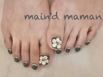 メインドママン(main'd maman)の写真/仕事柄ハンドが出来ない方も足元で季節のオシャレを楽しめる♪持ち込みデザイン可◎気分のあがるネイルを＊