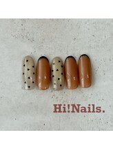 ハイネイルアンドラッシーズ(Hi! Nails&Lashes)/ハートドット×細フレンチ