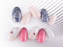 ネイルクロエ(NAIL KCLOE)/スモーキーピンク/フルデザイン