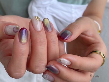 アイネイルズ 吉祥寺店(I nails)/細フレンチくすみマグネット