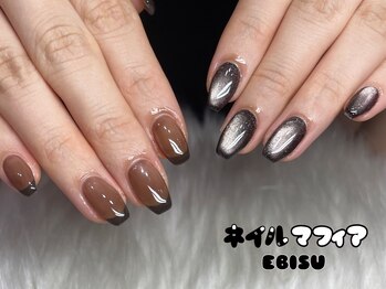 ネイルマフィア 恵比寿(NAIL MAFIA)/秋ネイル/シンプル/マグネット