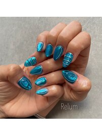 メタリックブルーネイル☆