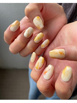 ユージューネイルルーム(UJU nail room)/マンゴーアイスマーブル