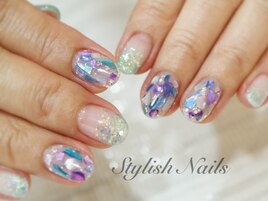 ブルー系シェルネイル