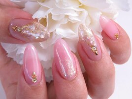 キラキラシェルネイル☆