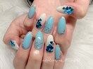 ハート×ブルーネイル