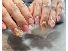 ピンクラメネイル/結婚式ネイル