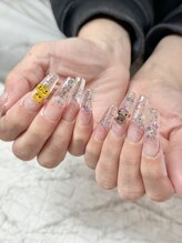 ネイルシェルター 本店/クリアスカルプ+3Dアート