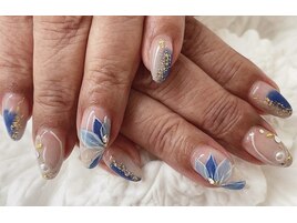 (中原)夏のフラワーネイル