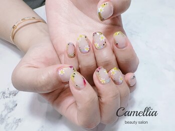 カメリア(Camellia)/手描き/ハンドジェル/フィルイン