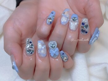 モカ 心斎橋(moca by Lee)/【Saki】ブルーリボンネイル