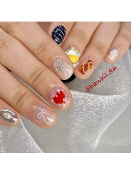 エムネイル(Ｍ)/haruka nail × ぽこぽこネイル