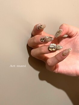 アートマニー(Art mani)の写真/個性派デザインが人気♪センスが問われる絶妙なニュアンスネイルや、繊細な手描きアートデザインが得意☆