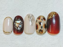 べっ甲ネイル　ニュアンス