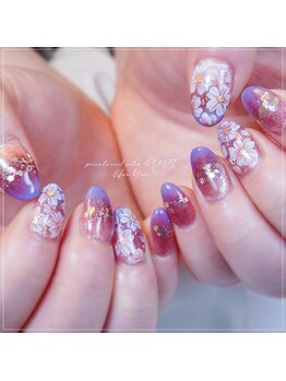 夜桜満開♪　桜ネイル