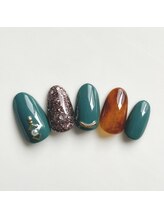 アルセア 上野御徒町店(Alcea)/べっこうネイル　シンプル　秋