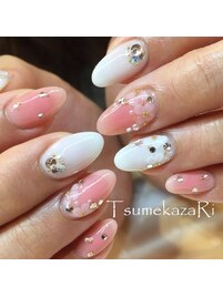 ＊チークネイル×３Dお花アート