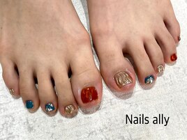 ニュアンス×うねうねネイル×夏