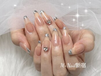エムプラスネイル 新宿(M+Nail)/長さ出し★ガラスフレンチ
