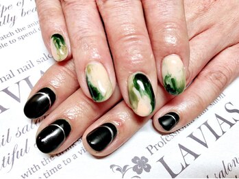 ラヴィアスプラス(LAVIAS+)/【ジェル】ワンカラ+アート2本