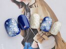 雪の結晶×ネイビー