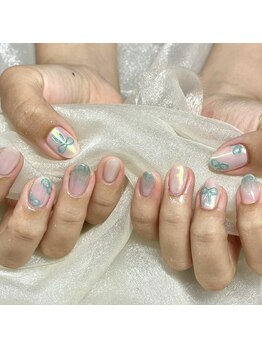 アイリッシュネイル 久屋大通店(Irish Nail)/リボン×オーロラ