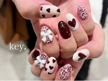 キー(key.)/手書きハートネイル