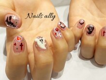 ネイルズアリー 立川店(Nails ally)/ハロウィン×シルバーラメ×秋冬