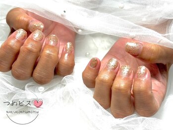 つめピス/ラメワンカラーネイル