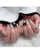エムネイル(emu.nail)/黒リボンネイル