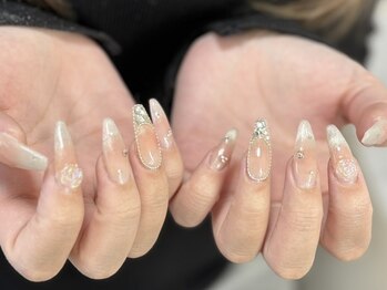 ルジェンドネイル(lugend nail)の写真/長さだしで理想のフォルムへ★フィルイン×パラジェル自爪に優しく♪ワンホンちゅるん系が得意なサロン♪