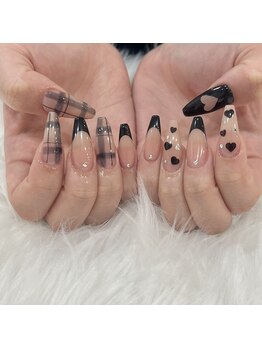 バレンタインネイル