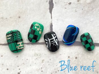 ネイルアンドまつげエクステ ブルーリーフ 四谷三丁目店(Blue Reef)/鬼滅の刃ネイル